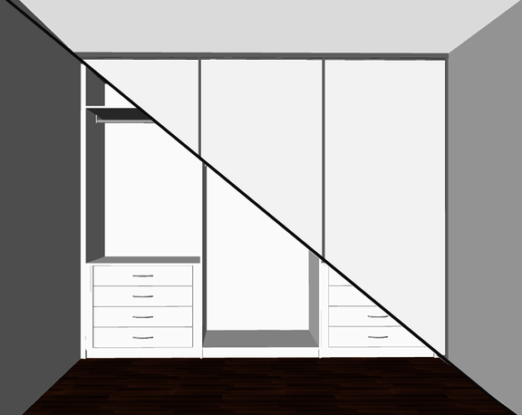 Konfigurationsbeispiel Schiebetür + Schrank 3-Felder